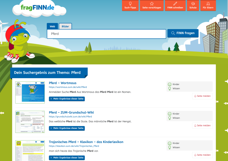 FragFinn.de – Screenshot FragFinn.de – Screenshot
