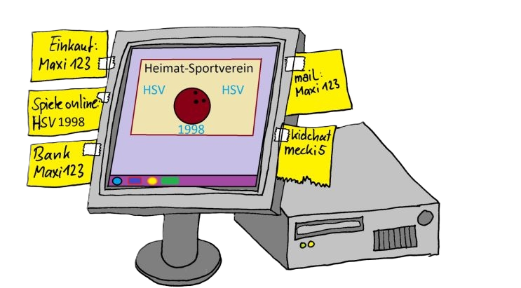 Max Meyers Computer Schreibtisch-Foto